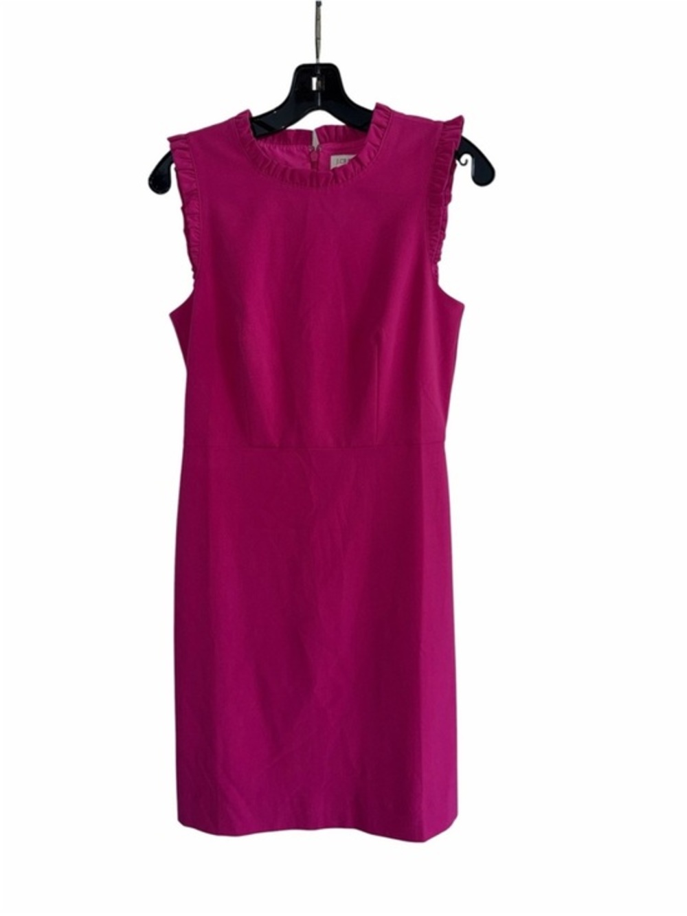 J. Crew Fuchsia Ruffle-Trim Sleeveless Shift Dress size 6